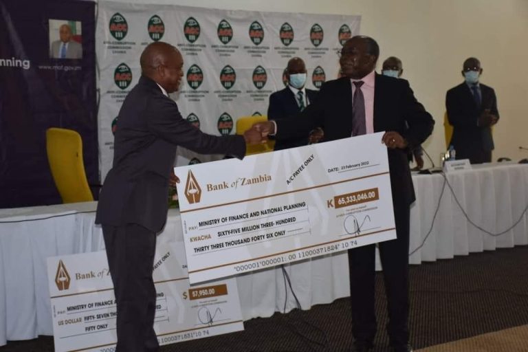 Throwback: ACC Hands Over Money Recovered From Faith Musonda (K65m And $57,000) To The Ministry Of Education For Bursaries