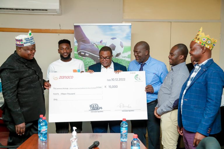 GOODFELLOW FINANCE GIFTS LAWRENCE MULENGA K15,000 FOR MAN OF THE MATCH PERFORMANCE…as Chief Twaileta offers 1 Acre Beach Plot for Mulenga and Banda