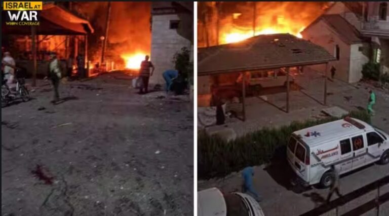 Israel denies it was responsible for blast at Gaza hospital that ‘killed 500’