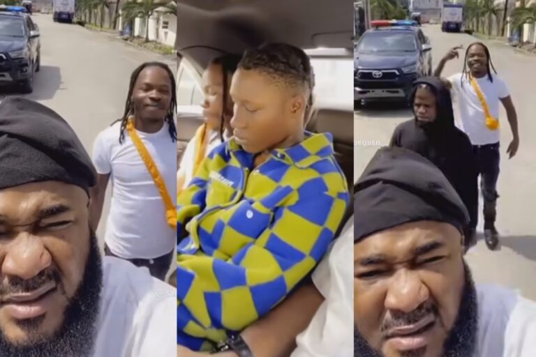 Why are they moving with security” Netizens react as Naira Marley, Sam Larry and Zinoleesky make their first public appearance