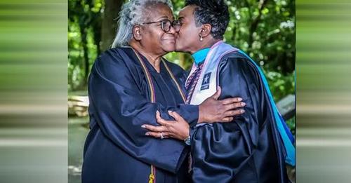 71-year-old woman and adult daughter graduate with DISTINCTION from college