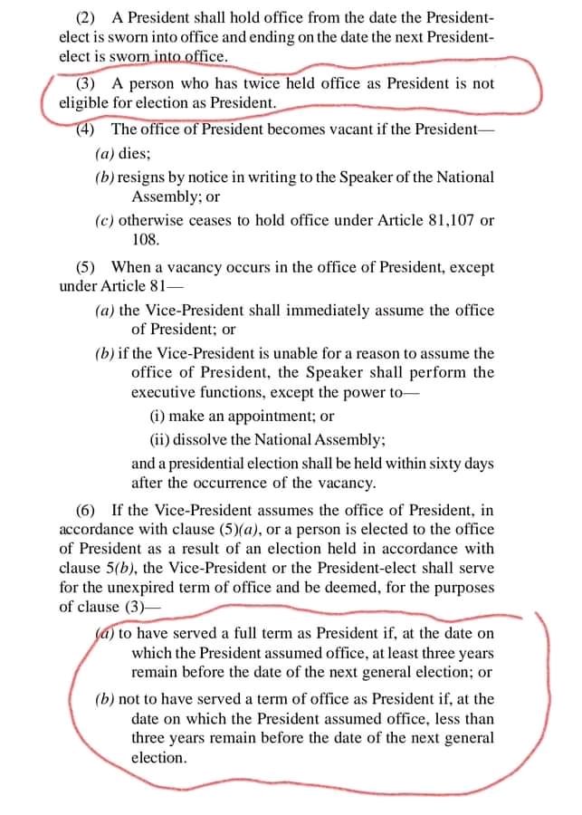 What does the Zambian constitution mean when it says A PERSON WHO HAS
