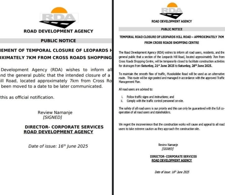 RDA reschedules road closure of Leopards Hil Road after ECL’s family complains