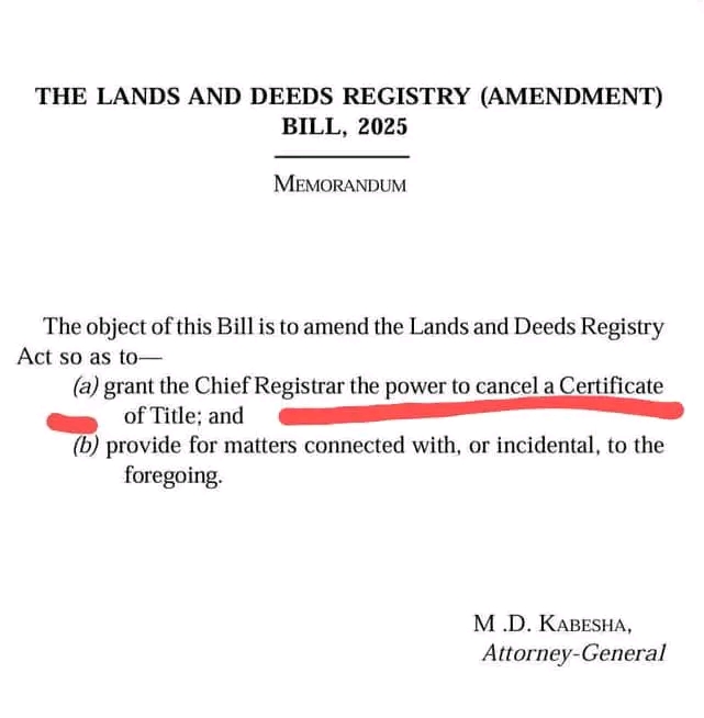 ACTIVIST WARNS AGAINST “DANGEROUS” LANDS AND DEEDS AMENDMENT BILL