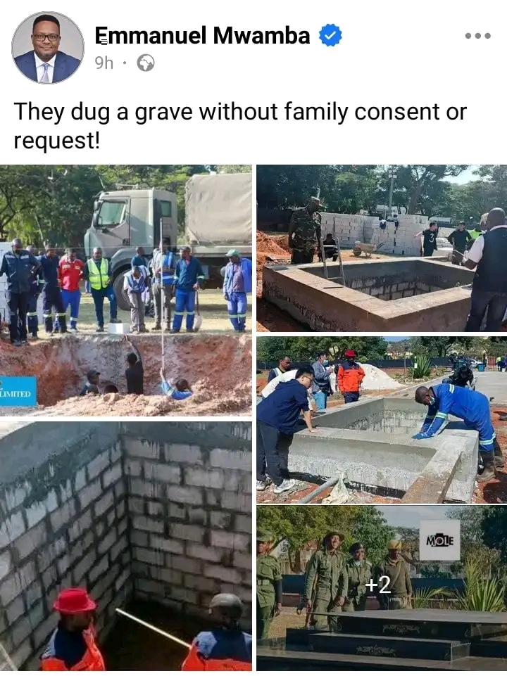 “Response to Emmanuel Mwanba: Government’s Decision to Dig Grave for Edgar Lungu is a Matter of National Protocol