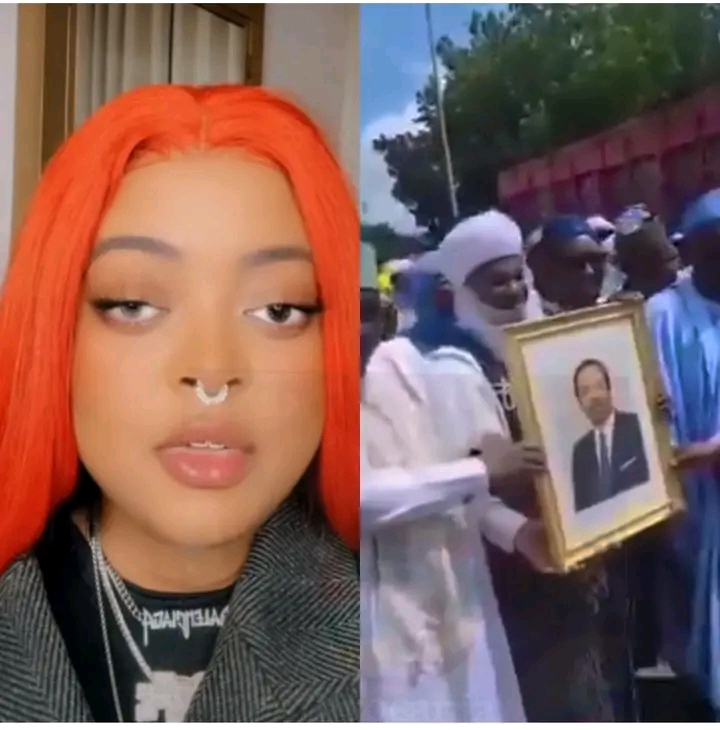 Brenda Biya breaks down in tears after getting to see party supporters using a portrait of her dad who couldn’t come out for campaign, convincing the electorate