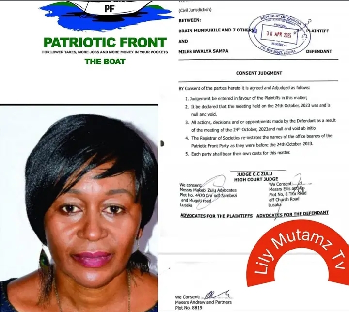 EVEN IF JUDGE CONCEPTOR ZULU SIGNS A CONSENT ORDER, THE PF MALADIES WILL NOT BE CURED- Tayali