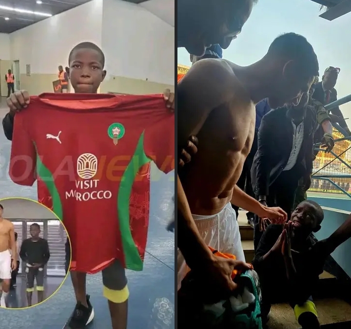 PHOTO:Achraf Hakimi gifts boots, jersey, and sneakers to 10-year-old Zambian fan