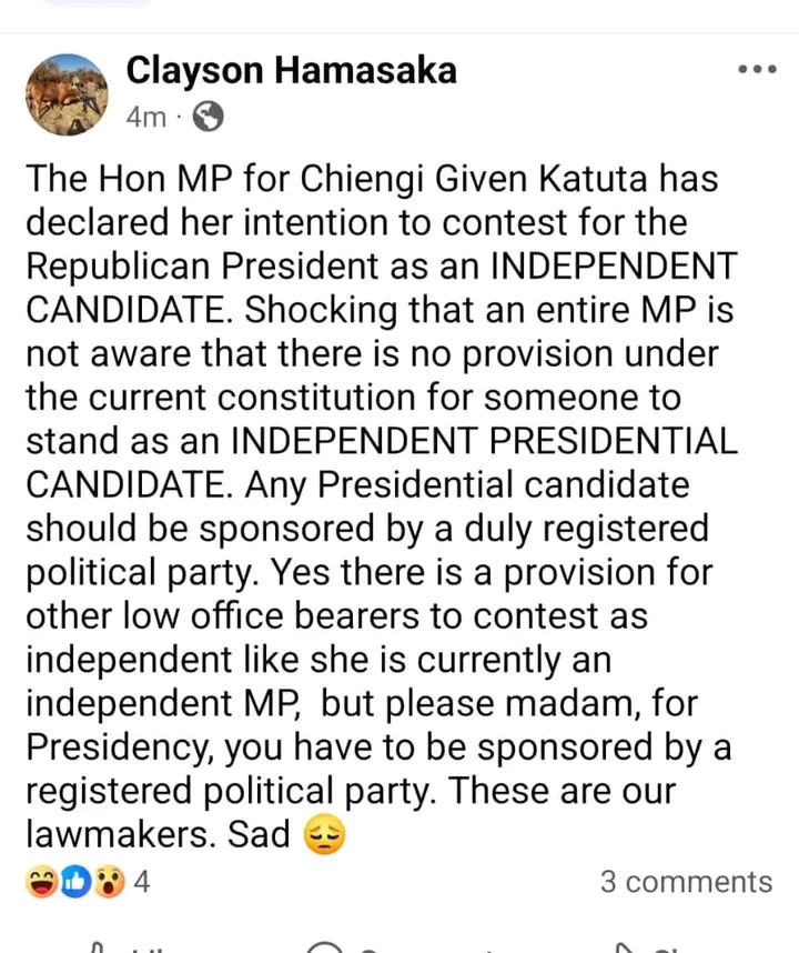 Independent Presidential Candidate, the Ignorance of State House – Amb. Emmanuel Mwamba