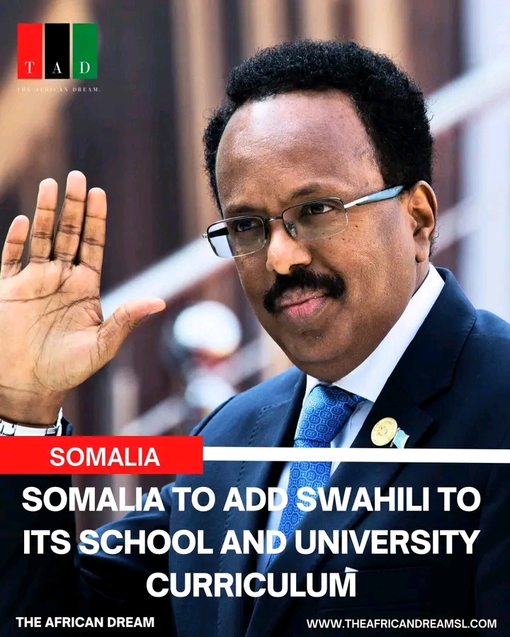Somalia to add Swahili to its school and university curriculum.