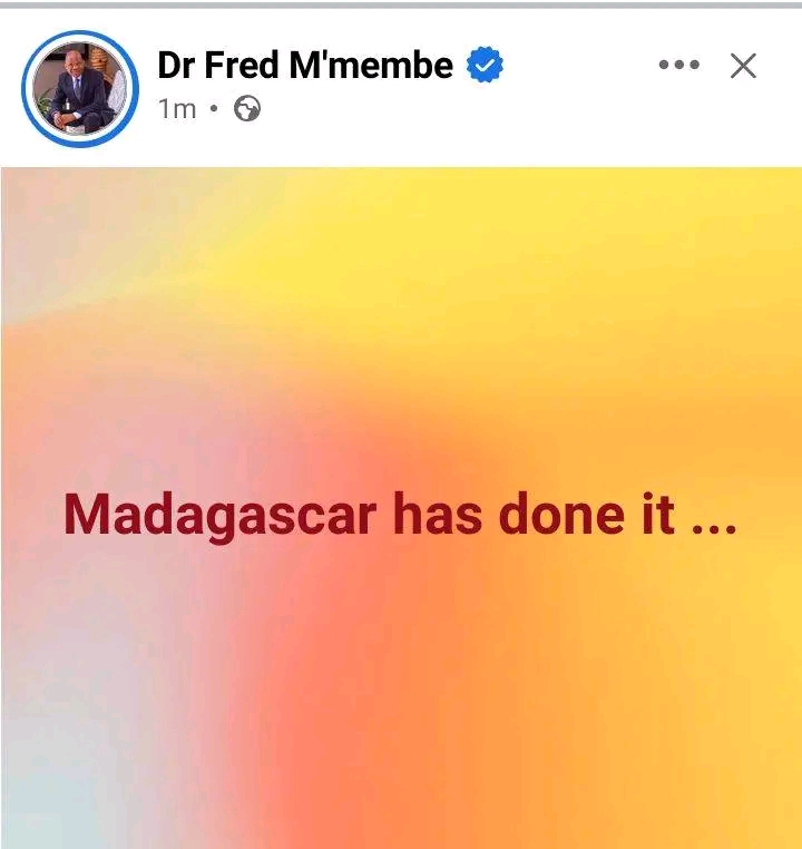 Fred M’membe celebrates Madagascar&nbsp; coup d’etat