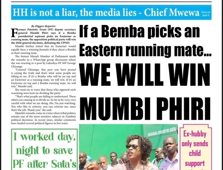 Emmanuel Mwamba Condemns Mumbi Phiri’s Tribal Remarks