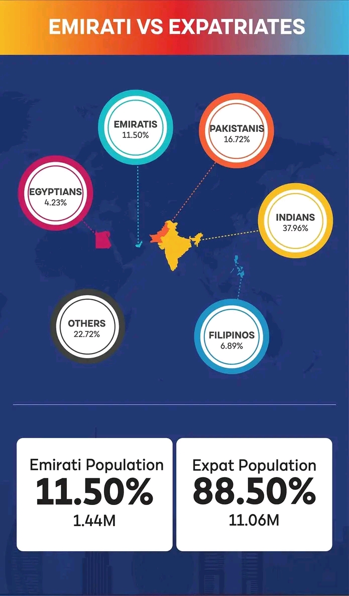 There are more foreigners in United Arab Emirates  than local citizens