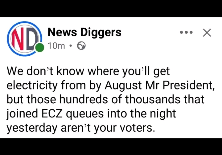 News Diggers ‘opinion poll’ against President Hichilema rubbished by Zambians