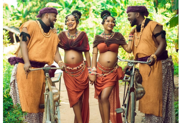 Nollywood Identical twin actors gave married to identical twin sisters who were pregnant at the same time