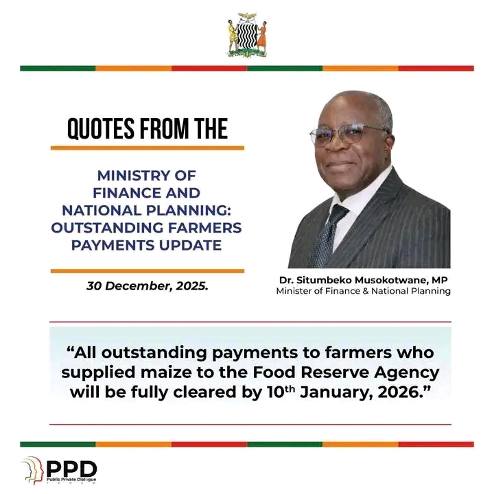 ALL OUTSTANDING FARMERS PAYMENTS TO BE CLEARED BY 10th JANUARY, 2026