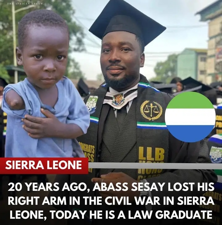 20 Years Ago, Abass Sesay Lost His Right Arm In The Civil War In Sierra Leone, Today He Is A Law Graduate