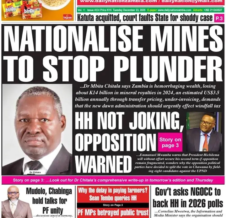 WOULD YOU SUPPORT THE NATIONALIZATION OF OUR MINES TO MAXIMIZE BENEFITS FOR THE COUNTRY?