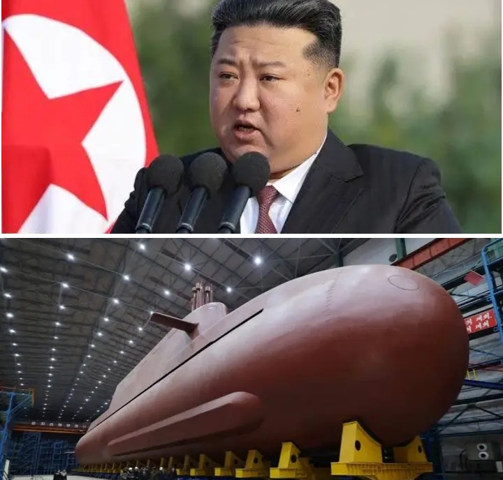 Kim Jong-un’s has inspected the construction of North Korea’s 8,700-ton nuclear-powered “strategic guided missile submarine.”
