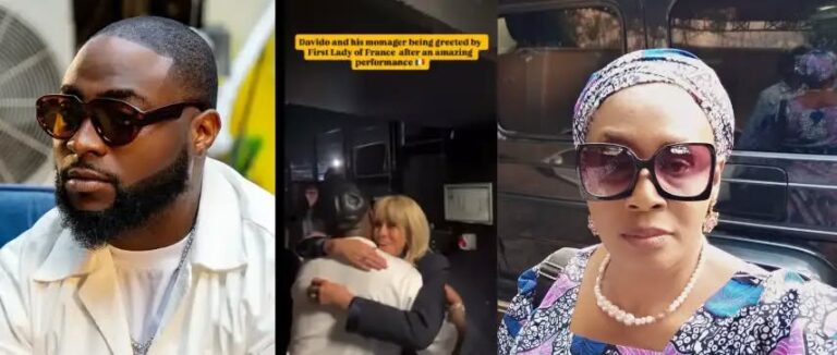 “Mama” – Davido Meets French First Lady in Paris Amid Kemi Olunloyo’s Allegations