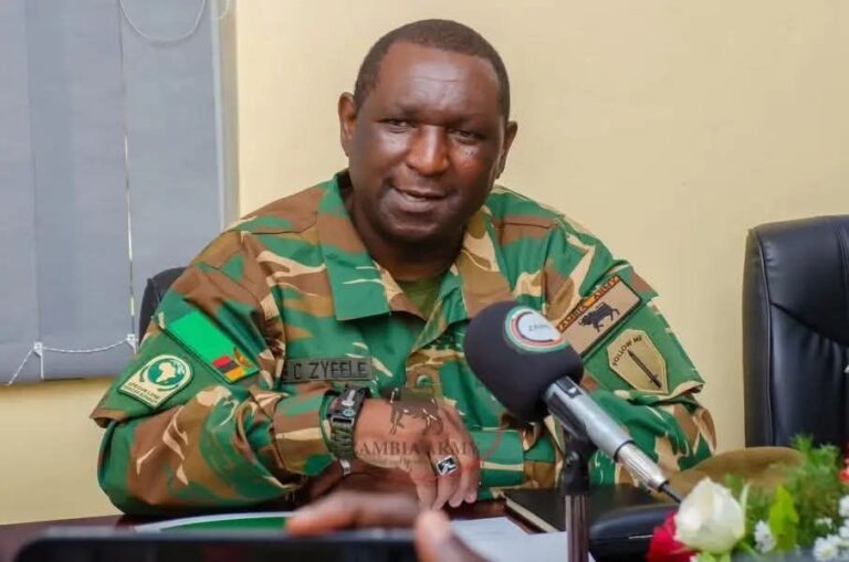 THE ZAMBIA ARMY COMMANDER, LT. GEN. GEOFFREY ZYEELE, IS ON FIRM GROUND