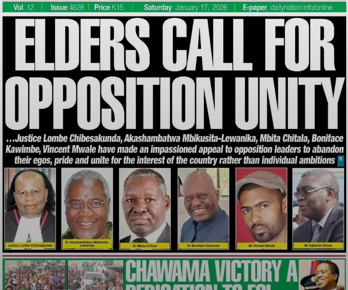 Elders Call for Opposition Unity…as Opposition parties pledge to work together…