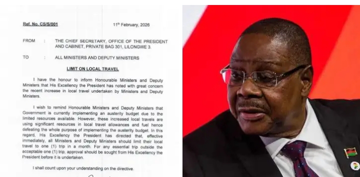 MUTHARIKA SLAMS BRAKES ON MINISTERS’ TRAVEL SPREE