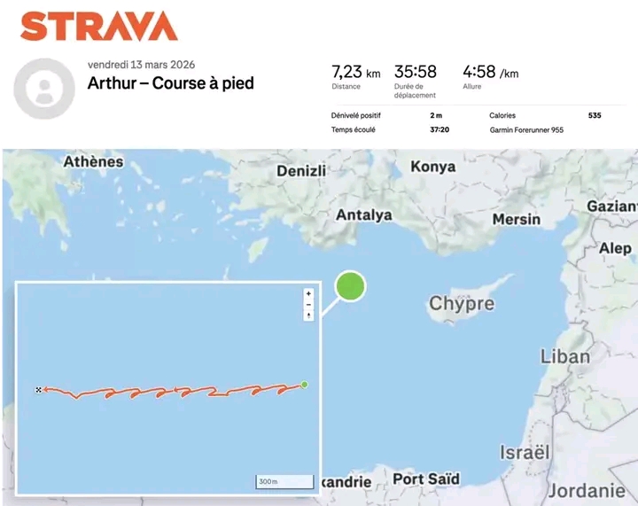 French Naval Officer’s Strava Run Exposes Aircraft Carrier’s Position
