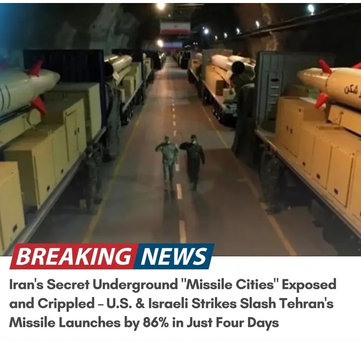 Iran’s Secret Underground “Missile Cities” Exposed and Crippled – U.S. & Israeli Strikes Slash Tehran’s Missile Launches by 86% in Just Four Days
