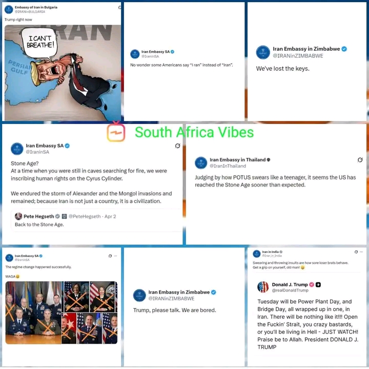 TRUMP MOCKED BY IRAN EMBASSIES IN SOUTH AFRICA, ZIMBABWE AND BULGARIA AS GLOBAL TENSIONS BOIL OVER — SOCIAL MEDIA ERUPTS AFTER SHOCKING POSTS TARGET THE UNITED STATES PRESIDENT