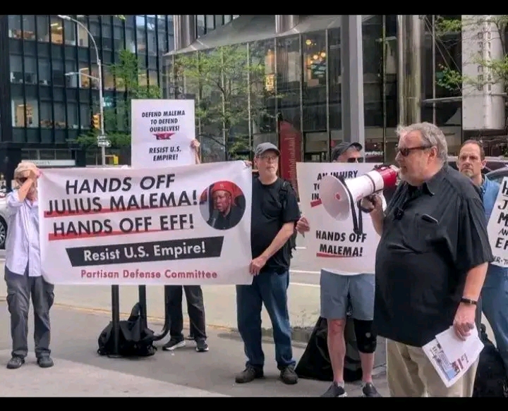 “Hands Off Malema” Small but loud protest hits New York City