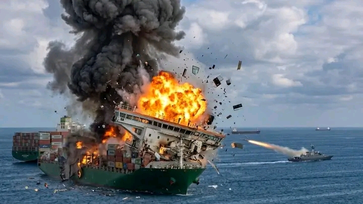 Iran gunboats open fire near oman—cargo ship heavily damaged