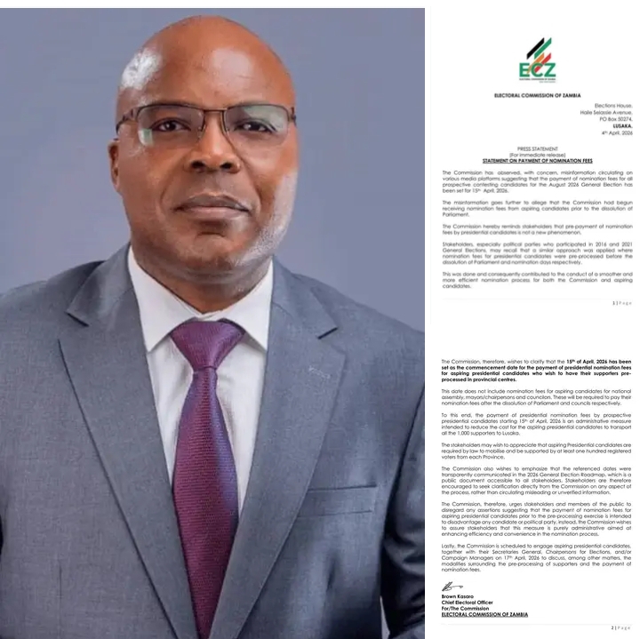 ECZ Clarifies Electoral Calendar beginning 15th April 2026