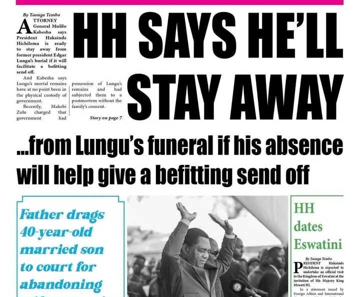 KABESHA NEVER SAID HH WOULD STEP ASIDE – HERE IS THE LEGAL TRUTH ABOUT LUNGU’S BODY AND THE INQUEST