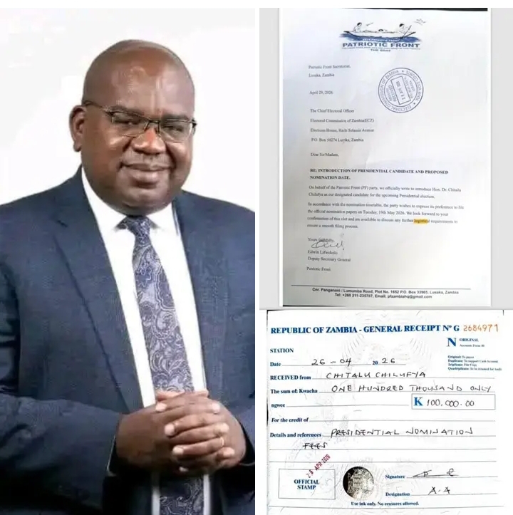 Chabinga Hands Over PF “Lugwalo ”  to Dr Chitalu Chilufya