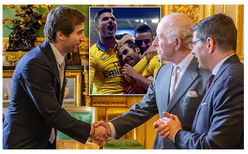 Former Arsenal star meets King Charles after becoming the world’s richest former footballer