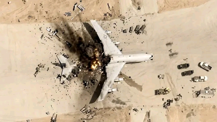 Satellite Images Reveal Destroyed U.S. AWACS Aircraft at Saudi Air Base