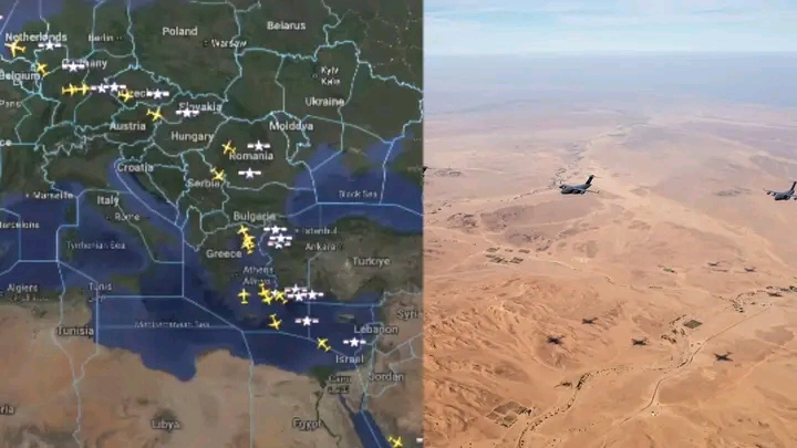 Multiple U.S. Military Transport Aircraft Detected Heading Toward Middle East