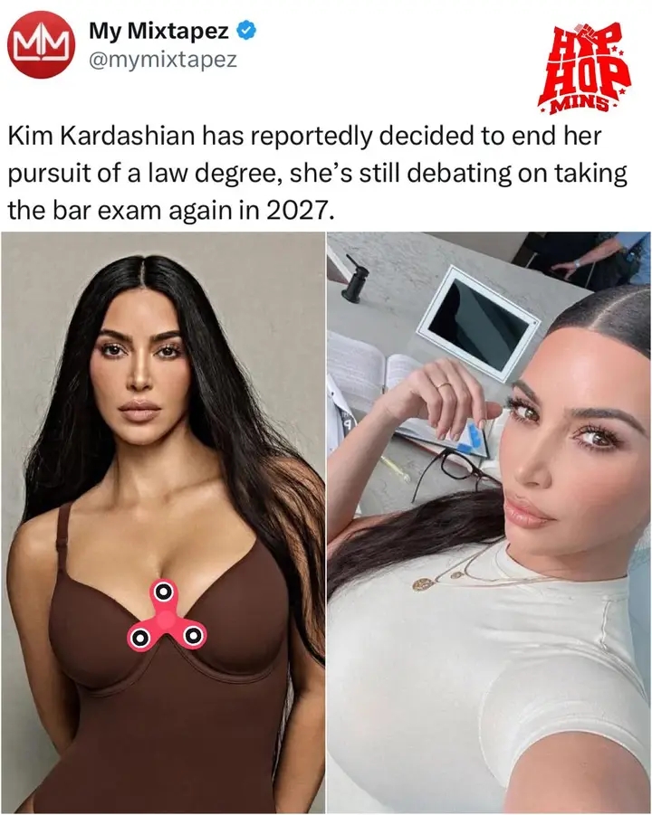 Kim Kardashian fa:led the law exam again