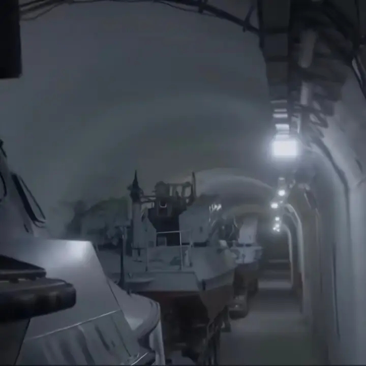 Iran unveils underground tunnel packed with fast attack boats