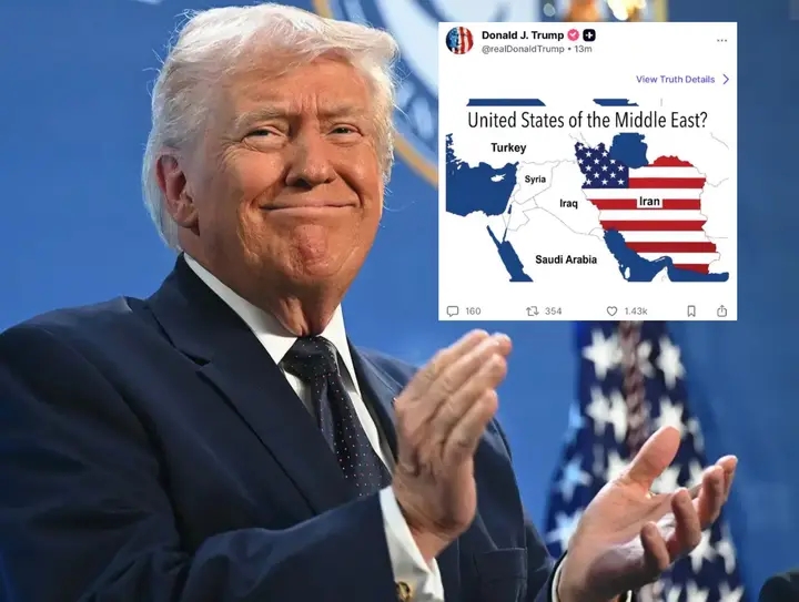 Trump posts U.S. flag covering Iran as sensitive negotiations continue
