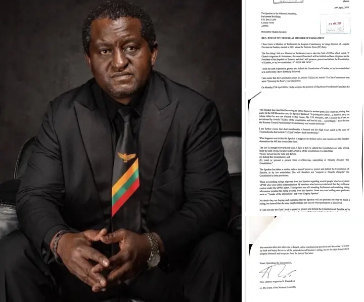 LUAPULA CONSTITUENCY MP HON. CHANDA KATOTOBWE RESIGNS AS MP