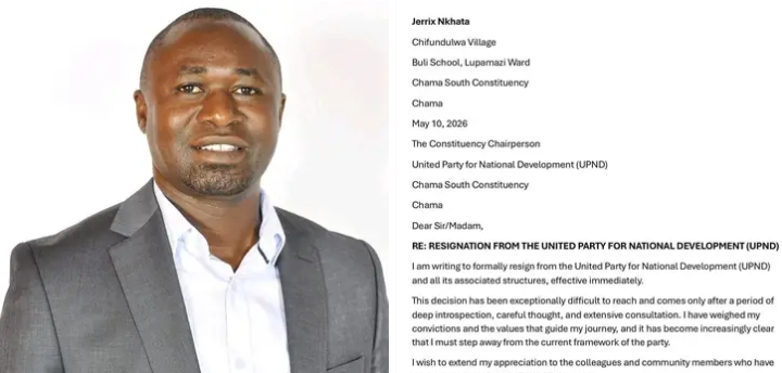 CHAMA SOUTH CONSTITUENCY ASPIRING CANDIDATE RESIGNS FROM THE RULING UPND