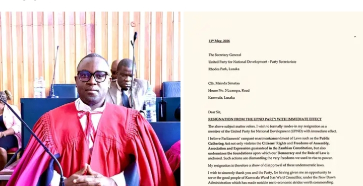 Councillor Mainda Simataa quits UPND, citing passage of undemocratic laws