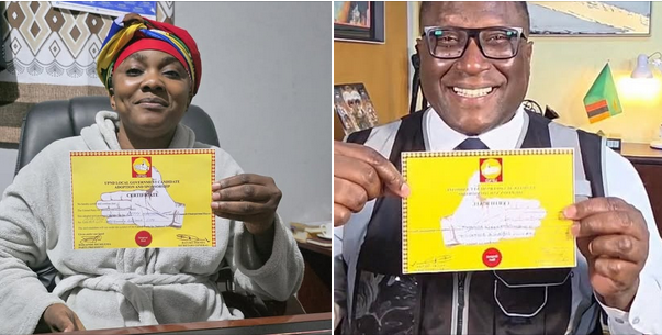 Confusion has erupted afte Ketty Nanyangwe and Simon  Mwewa both displayed adoption certificates for Lusaka mayoral position under the UPND