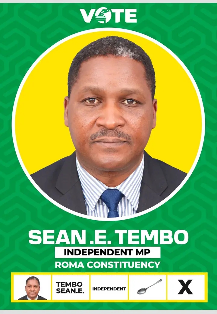 WHAT MR. SEAN E. TEMBO WILL DO FOR YOU, AS YOUR INDEPENDENT MEMBER OF PARLIAMENT FOR ROMA CONSTITUENCY