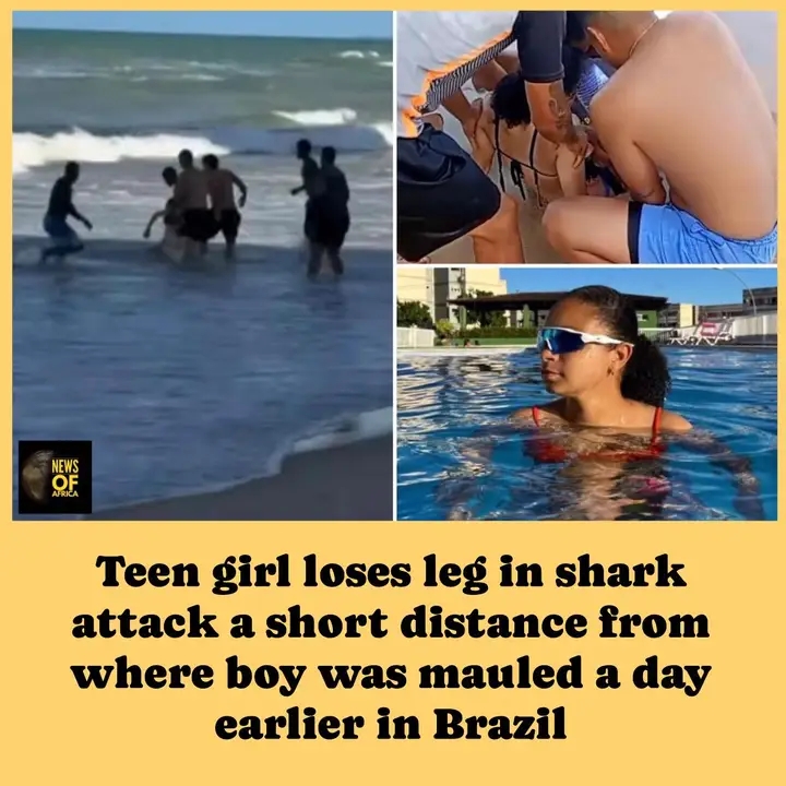 A teenage girl had her leg bitten off by a tiger shark in a horrifying scene.