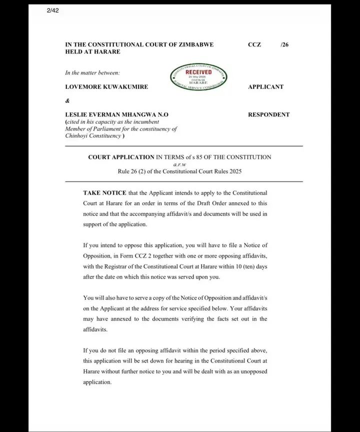 Zim 67 MPs IN COURT BATTLE OVER ‘TERM EXTENSION’ PLOT
