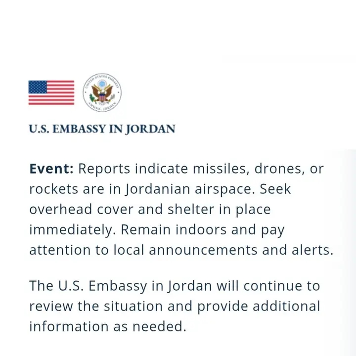 U.S. Embassy in Jordan Issues Security Alert
