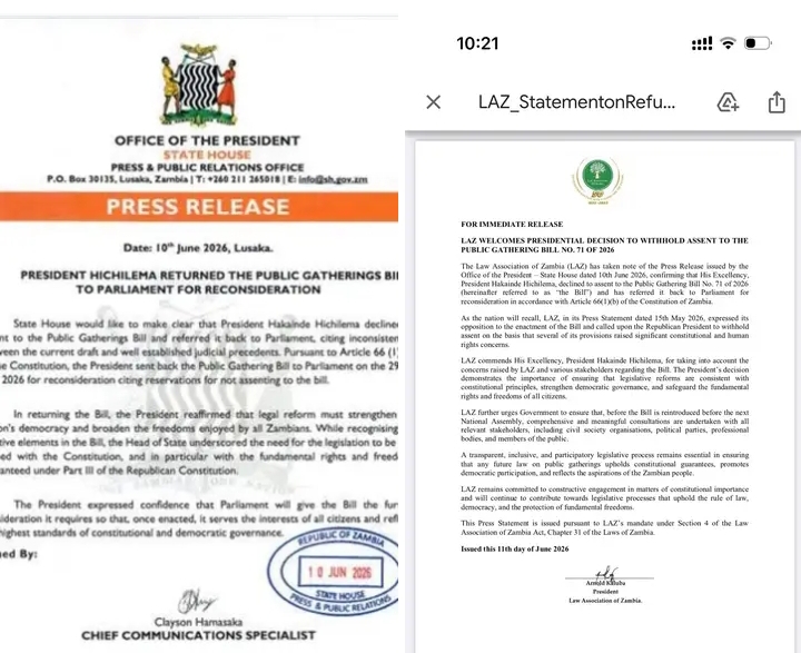 WHY PRESIDENT HICHILEMA’S DECISION NOT TO SIGN THE PUBLIC GATHERING BILL MATTERS TO EVERY ZAMBIAN